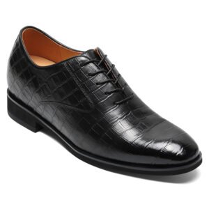 Mento Premium leather croc embossed, Oxford Shoes 7cm